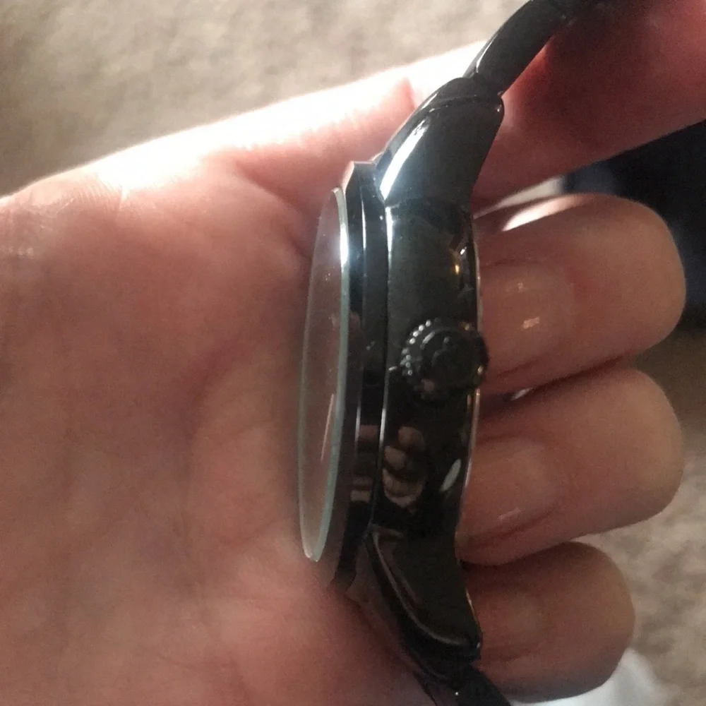 So & Co black dial black stainless steel band divers watch NIB
